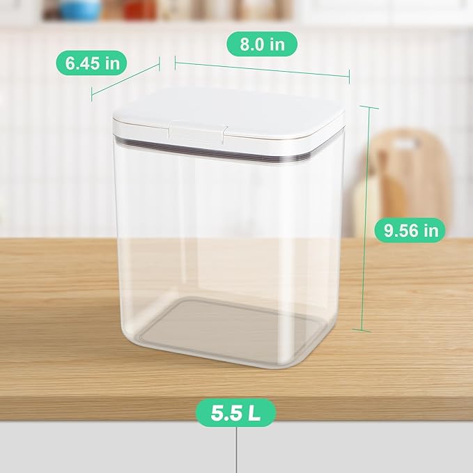 11 Lbs Rice Storage Container 5.8Qt Flour Sugar Containers with Flip-up Lid