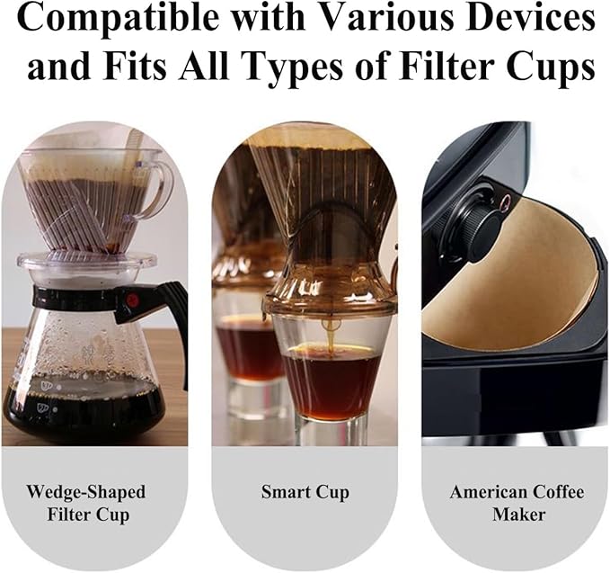 Coffee Filters #4, Cone Coffee Filters 8-12 Cup，Natural Unbleached,100P