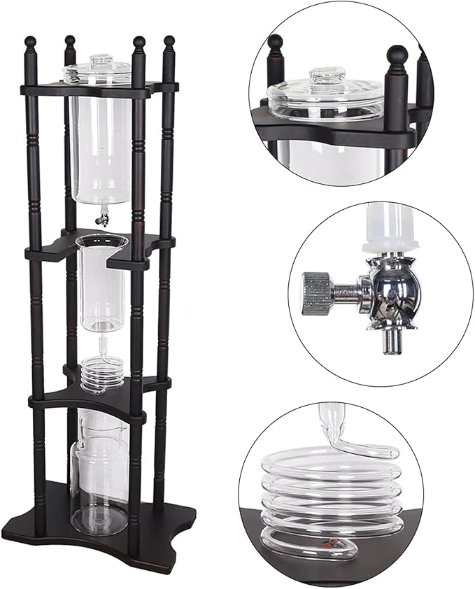 GXFCHYL Large Capacity Cold Brew Tower Japanese Cold Brew Maker Glass Cold Brew Coffee Makers Drip Coled Coffee Tower Iced Tea Maker for Home Office Coffee Shop