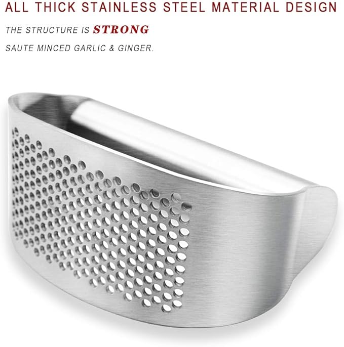 AmDONGKING Stainless Steel Garlic Press Rocker, with Bottle Opener