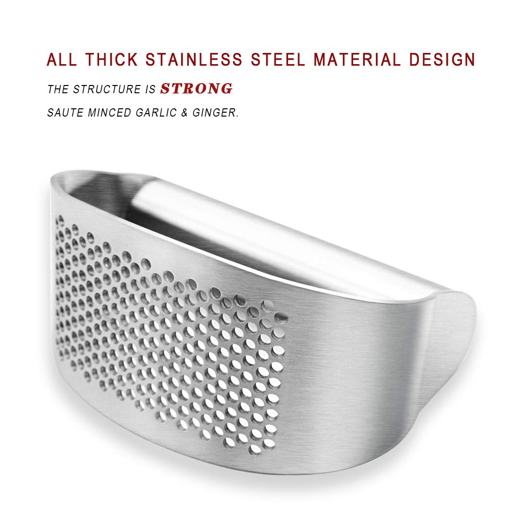 AmDONGKING Stainless Steel Garlic Press Rocker, with Bottle Opener