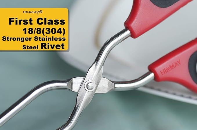 HINMAY Scissor Tongs 11-Inch Heavy Duty Stainless Steel Scissor Cooking Tongs