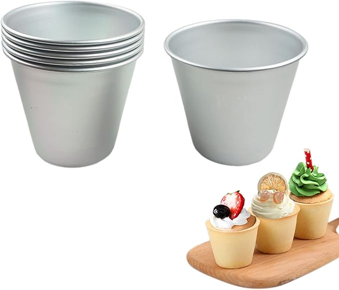 Proshopping 6 Packs Popover Pan, Aluminium Pudding Cup, Large Muffin Mold