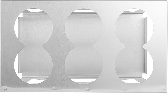 Restaurantware Squeeze Bottle Organizer 1 Count 12.79 x 7.09 x 6.26 Inch Durable Stainless Steel Condiment Dispenser Rack Six Hole Easy-To-Clean Holder Silver Rectangular Design for Commercial Kitchen