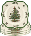 Spode – Christmas Tree – Christmas Tree Scalloped Salad Plate - Set of 4