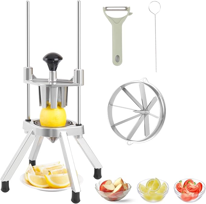 Ezcasch Lemon Cutter With Two 8 Wedges, V-Shaped Stainless Steel Blades