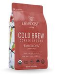 Lifeboost Dark Cold Brew Ground Coffee, Certified Organic Low Acid, 12oz