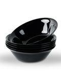 LaGlint 16 OZ Max Black Opal Glass Cereal Bowl Set of 6, 6.5 Inch