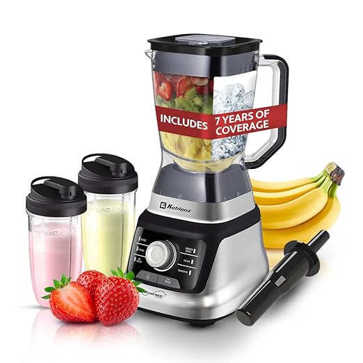 Koblenz Bob Countertop Blender, 1400W, 68 oz, Black/Chrome, LKM-9610