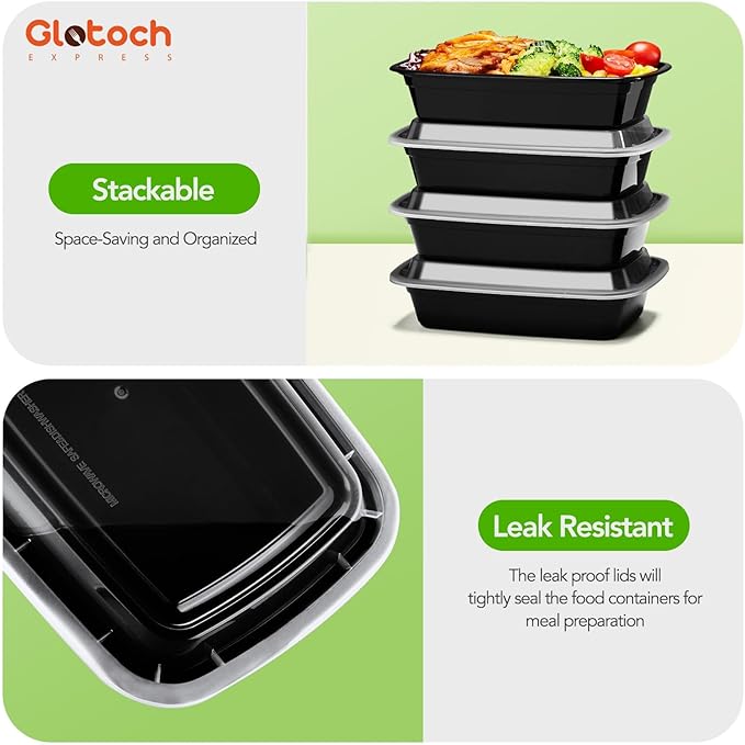 Glotoch 24oz [1 Pallet-8350 Pack] Meal Prep Containers Reusable with Lids, Food Storage Containers Microwave,Freezer,Dishwasher Safe, Leakproof & BPA Free Durable Plastic Bento Box To Go Take Out