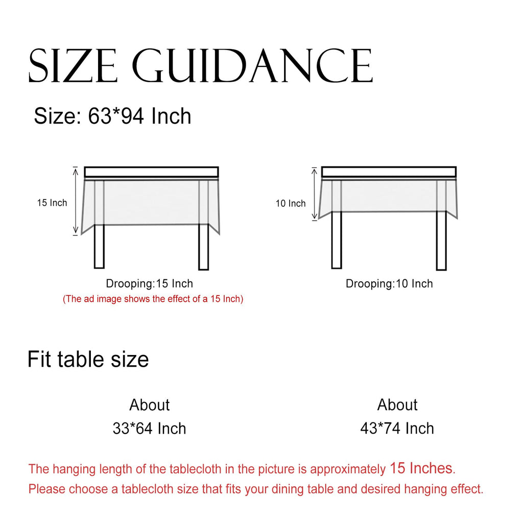 ISAENNE Designer French Linen Rectangular Tablecloth,94"x63"-Cornucopia