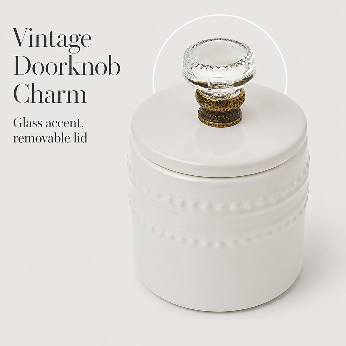 Mud Pie 47800002 Farmhouse Inspired Vintage Doorknob Cream and Sugar Set, One Size, White