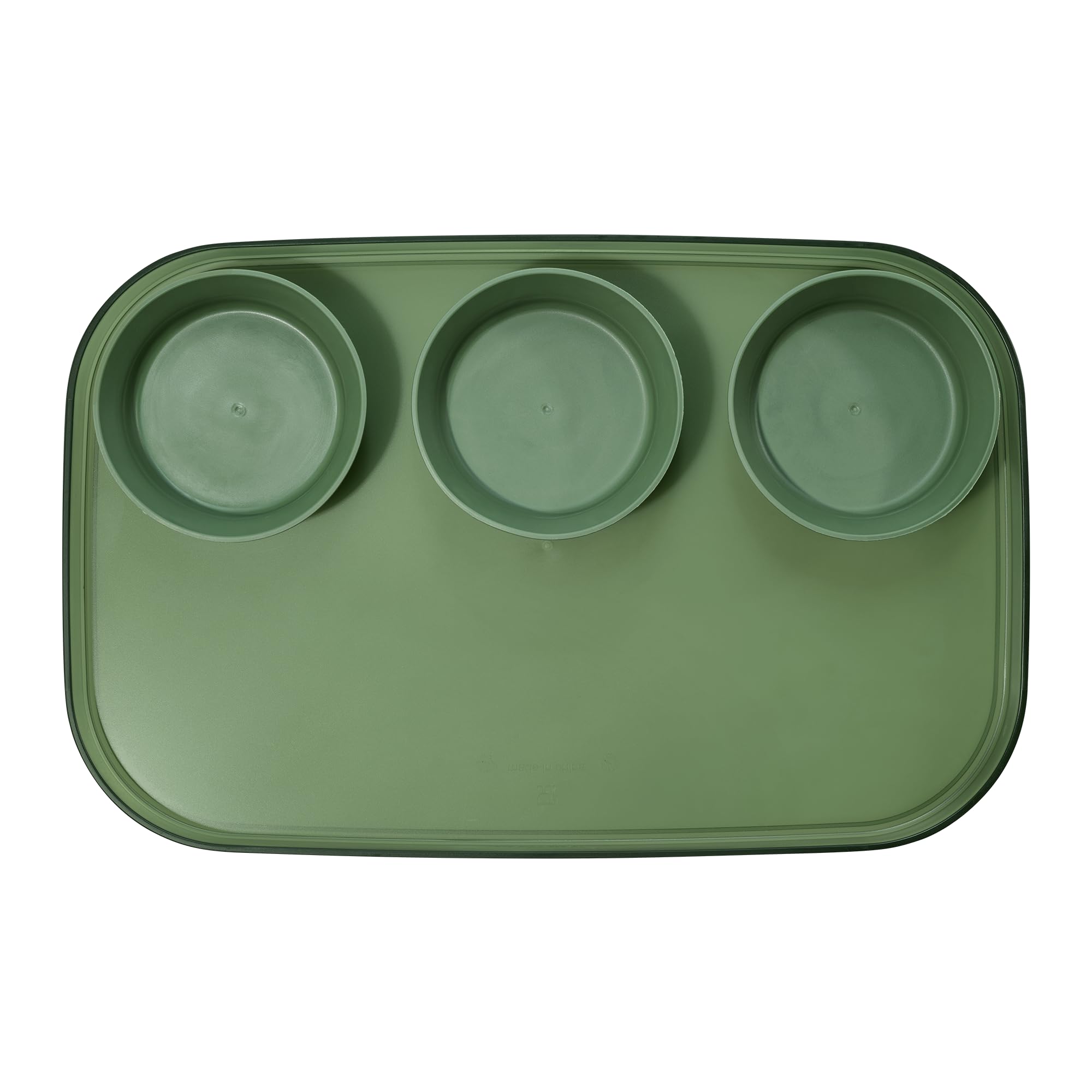 madesmart dipware 3 Bowl Serving Tray, Stackable & Removable Dip Bowls for Charcuterie, Guacomole, Snacks, Veggies, Premium Dishwasher & Microwave Safe, Multipurpose Plate & Bowl, Olive
