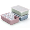 Excnorm Silicone Ice Cube Trays, 3‑Pack Large Square Molds with Lid