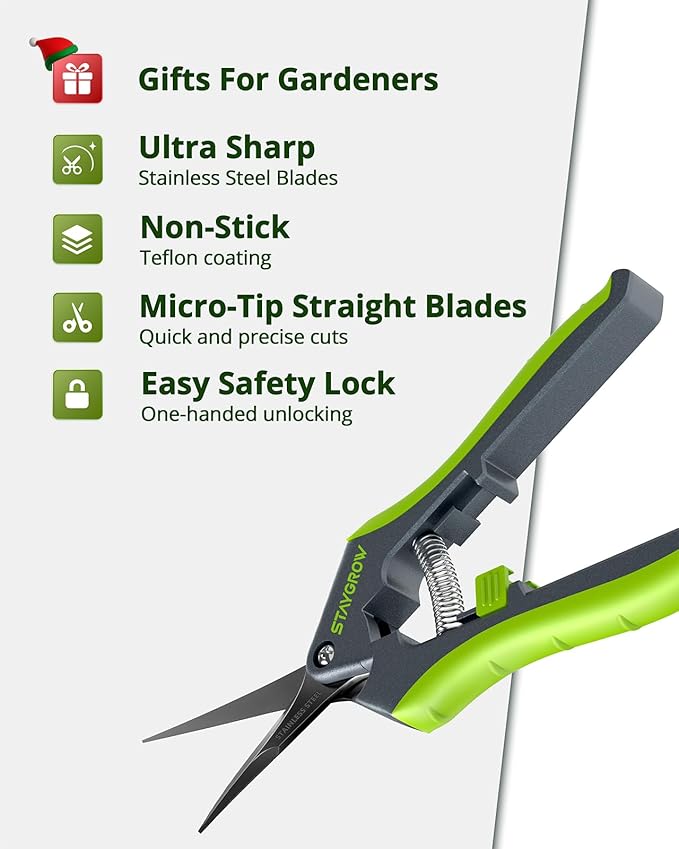 STAYGROW Gardening Scissors, Sharp Plant Trimming Scissors 2 Pack