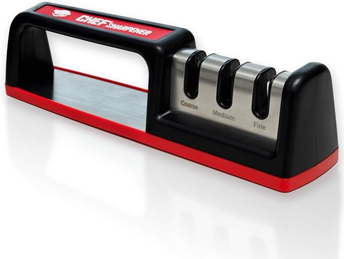 Cubikook Kitchen Knife Sharpener - Complete 3-stage Knife Sharpener CS-T01 with Diamond Dust Rods, Sturdy Design, Non-slip Base Pat, Easy and Safe to Use, Fast and Effective Manual Sharpening Tool