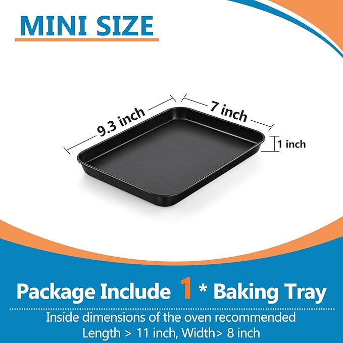 P&P CHEF Baking Cookie Sheet Pan, Carbon Steel Oven Tray, 9 Inch & 1PC