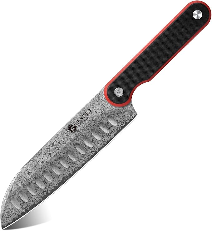 Santoku Knife 7 Inch, 67-Layer Damascus Steel Chef Knife with G10 Handle