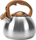 Foedo 3.2Qt Stainless Steel Whistling Tea Kettle Stovetop, Silver