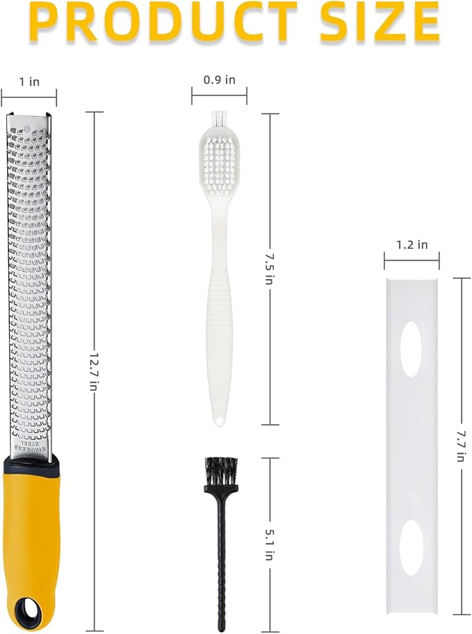 Koythin Yellow Handle Citrus Zester Cheese Shredder Grater
