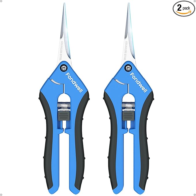 Fondwell 6.5" Small Pruning Scissors for Indoor Plant Micro Garden Clippers