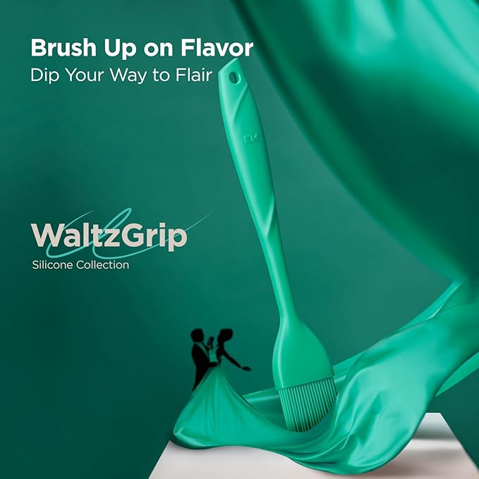 Kitchen Mama WaltzGrip Platinum Silicone Basting Pastry Brush, Teal