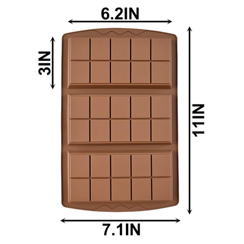 1 Pc Chocolate Bar Mold, 10 Snap 4/5 Inch Deep Large Chocolate Mould Silicone Break Apart Thick Silicone Molds for Candy, Dubai Pistachio, Snacks and Desserts