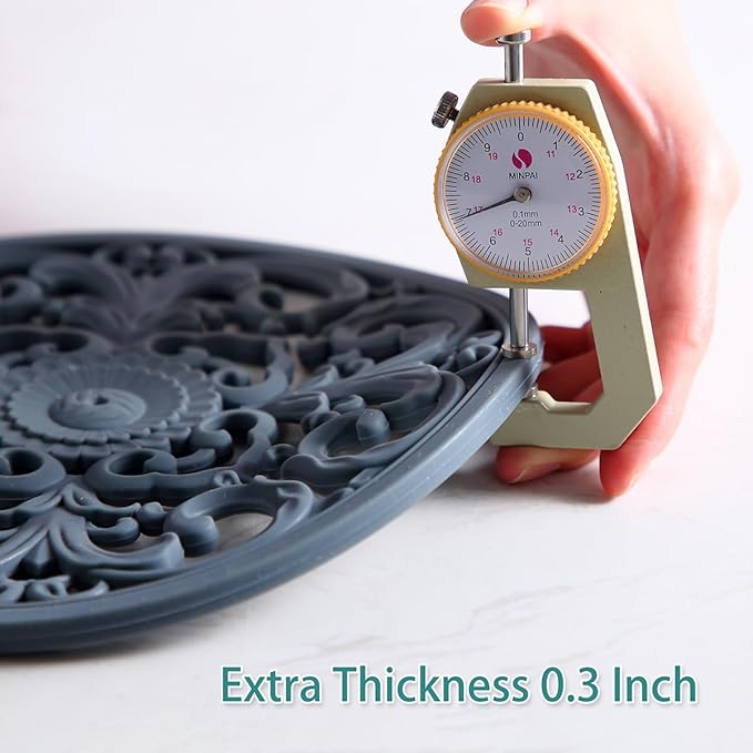Extra Thick Silicone Trivet Mat for Hot Dishes, Hot Pots and Pans, Pot Holder, Hot Pad to Protect Your Table and Countertop, Kitchen Decor and Accessories,Pink,Set of 3