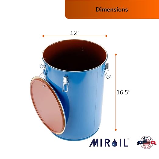 MirOil 6 Gallon Blue Oil Grease Bucket & Filter Pot