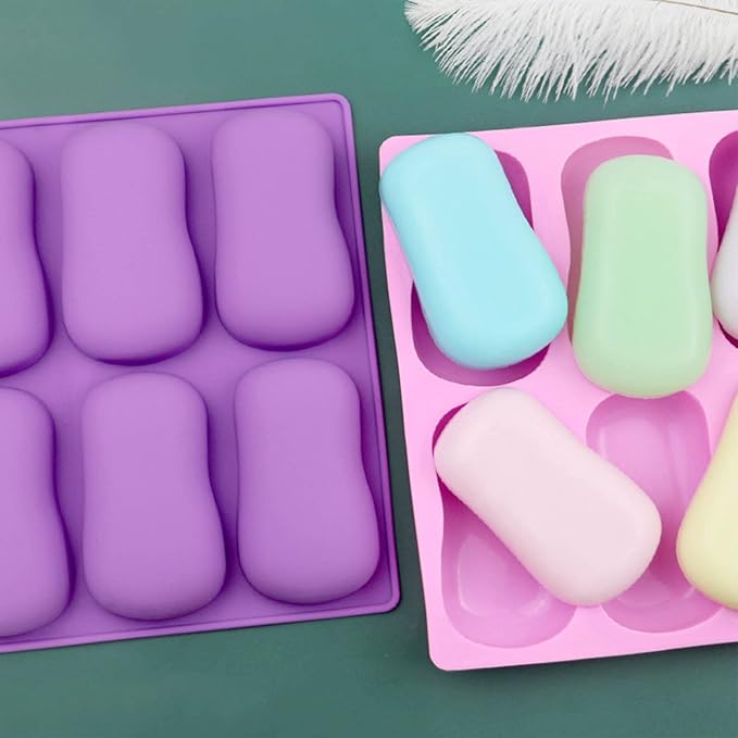 2PCS Oval Silicone Soap Mold,Soap Molds for Soap Making