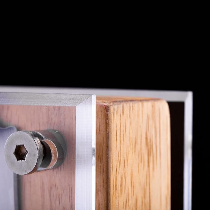 Schmidt Brothers - Honeycomb (Acacia Hex) Downtown Magnetic Knife Block, Acacia Hardwood and Acrylic Shield, Universal Cutlery Storage For 16-18 Knives