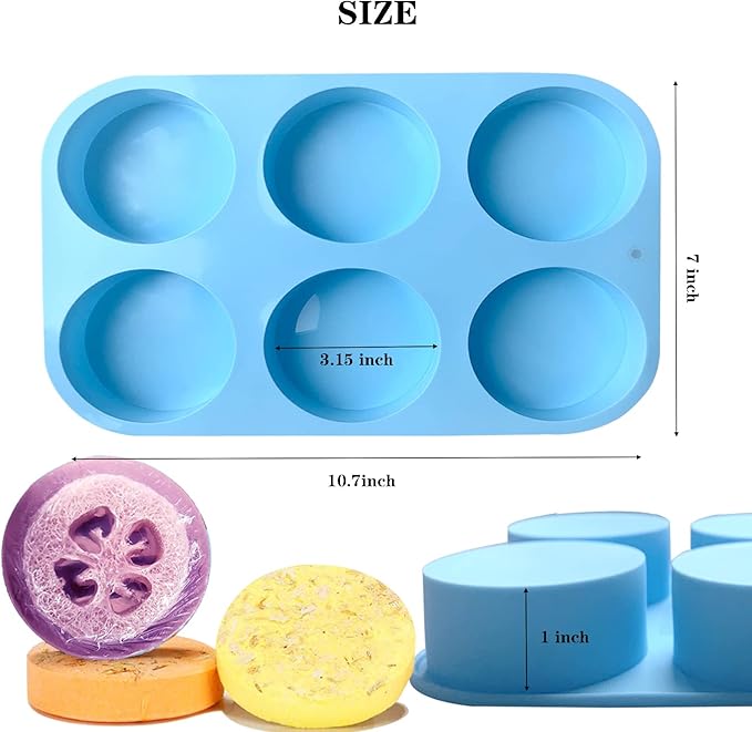 Round Soap Molds for Soap Making,4oz Large Silicone Soap Mold