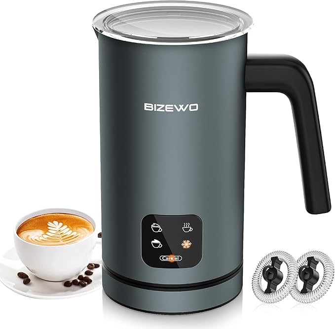 Milk Frother Electric, 4 IN 1 Warm and Cold Milk Steamer for Coffee Latte