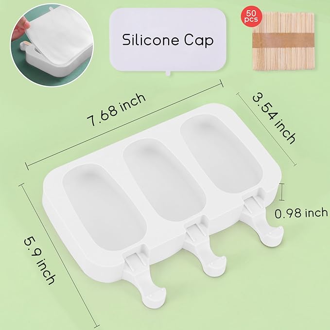 Ouddy Life Popsicle Molds Set of 2, Ice Pop Molds Silicone Cake Pop Mold