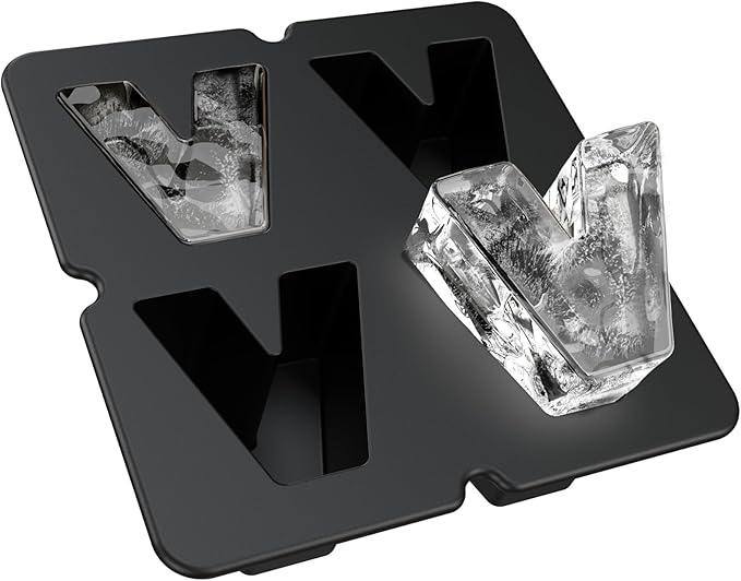 Customized Letter A-Z Ice Cube Mold -Letter Silicone Ice Mold for Custom Ice Cube Mold and Baking Chocolate and Crafting Letter Molds, Ice Cube Molds for Cocktails (Letter V)