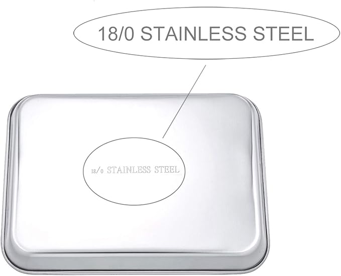 P&P CHEF Baking Sheet Pan, Stainless Steel Cookie Sheet, 9 Inch & 4 Pcs