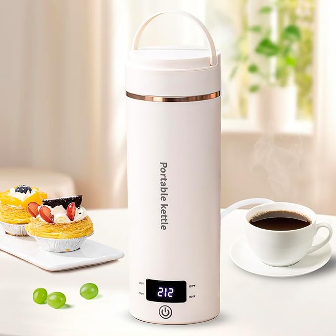 Touxila Portable Electric Kettle for Travel 120V, 13.5oz, 4 Temp Settings