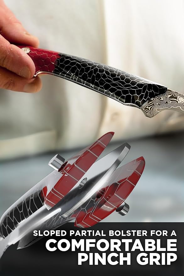 Dalstrong 7" Fillet Knife — V12 Ultra™ Steel — Hardest Build — For Filleting Fish, Boning & Precision Protein Work — Black & Red Damascus, Honeycomb Handle, Scorpion, customer support