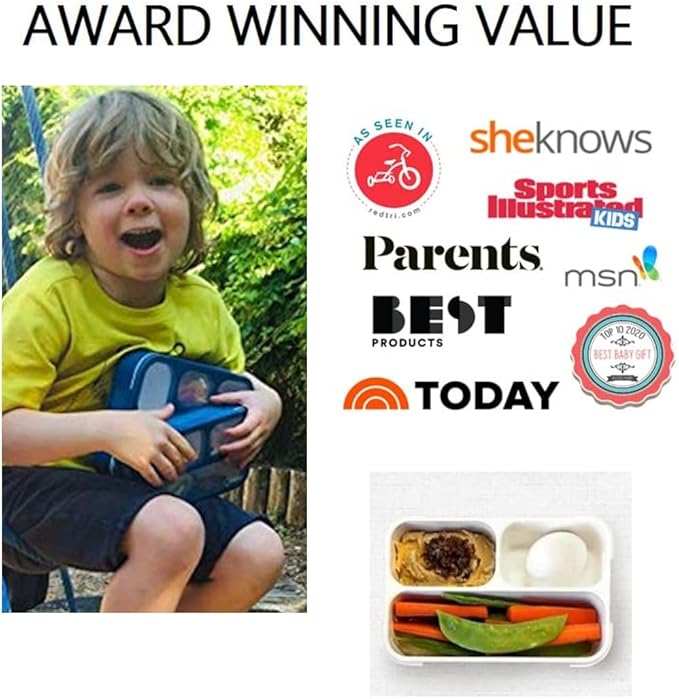 kinsho Small Snack Containers for Kids Toddlers, Set of 2 (Red + Navy Blue)