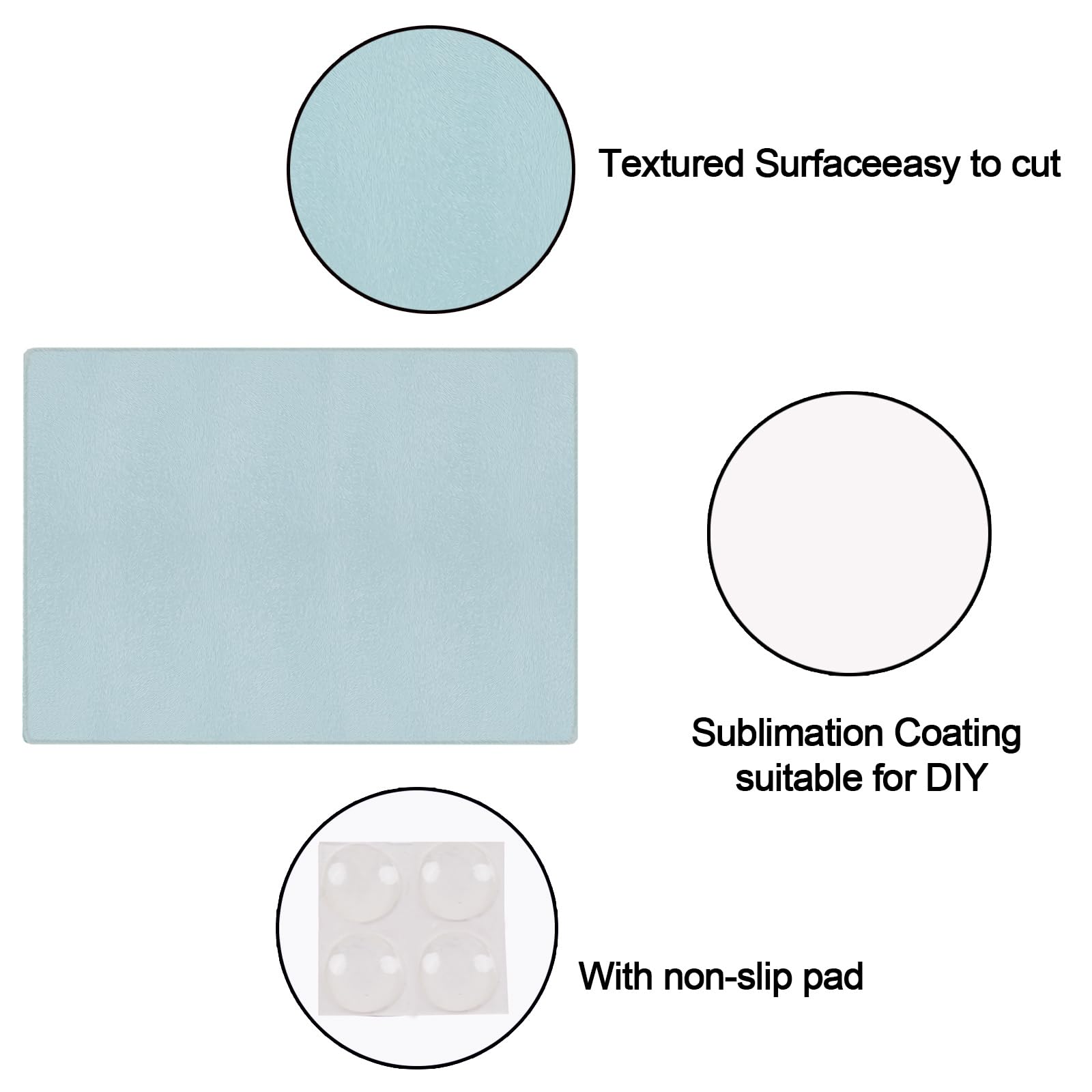 2 Pcs sublimation cutting board blanks，11 x 7.87 Inch sublimation cutting boards，Textured Sublimation Anti Slip Cutting Board Heat Scratch Resistant Blank Cutting Board