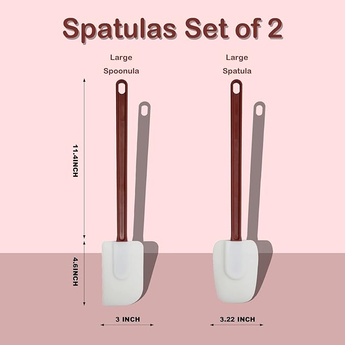 MYTASUY 16.5 INCH Silicone Spatulas Heat Resistant Heavy Duty Rubber Spatulas Commercial Spatulas Set for Kitchen Use Silicone Cooking Utensils Sets of 2