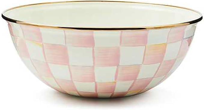 MACKENZIE-CHILDS Everyday Bowl, Medium, Pink-and-White Rosy Check