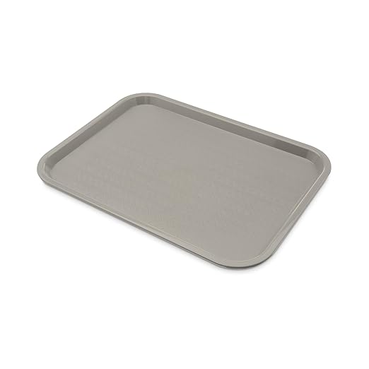 Carlisle FoodService Products Café Cafeteria Tray, Fast Food Tray for Restaurant or Commercial Use, 12" x 16", 1 Count, Gray