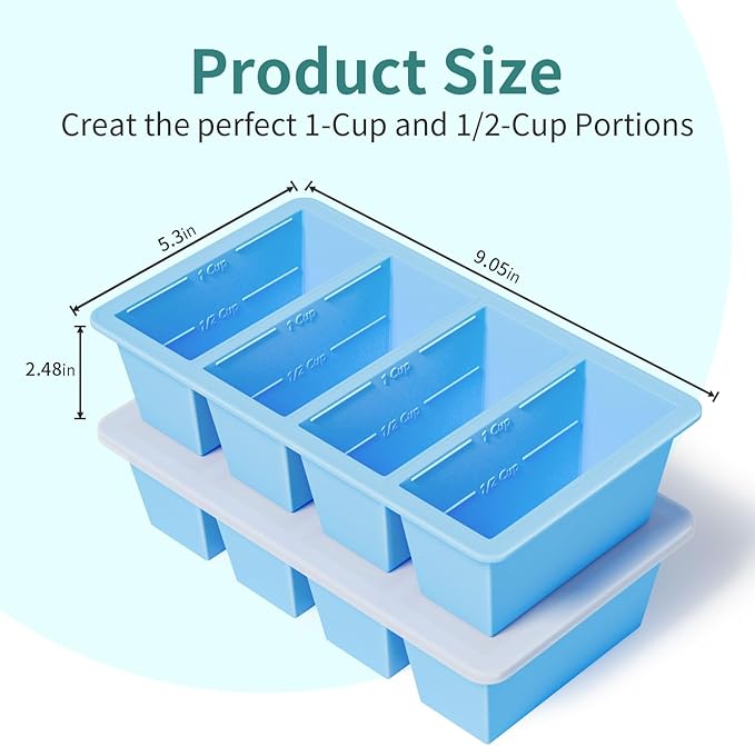 GGOW Silicone Freezer Tray for Sauce Cube: Silicone Freezing Tray for Broth Sauce Storage - Freeze 125mL 250mL Souped Portion