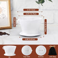 Segarty #2 Pour Over Coffee Maker, Single Cup Black Ceramic Coffee Dripper, 1 Set Size No.2 Reusable Filter Cone Drip Holder Slow Brewer with 3 Holes Flat Bottom for Travel, Camping, Office, Home