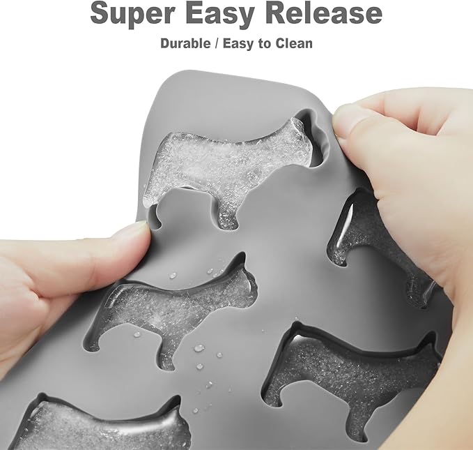 ACOOKEE French Bulldog Ice Cube Mold, Fun Shapes Frenchie Bull Dog Ice Cube Tray, Silicone Dog Treat Mold, Cute Novelty French Bulldog Gifts for Baking & Freezing Decor, BPA Free & Heat Resistant
