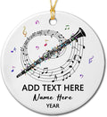 Awesome Clarinet Musical Ceramic Ornament, Custom Text Year Name Clarinetist Xmas Tree Ornaments Gift for Women Men Clarinet Instrument Player, Personalized Clarinets Ceramic Christmas Ornament 2026