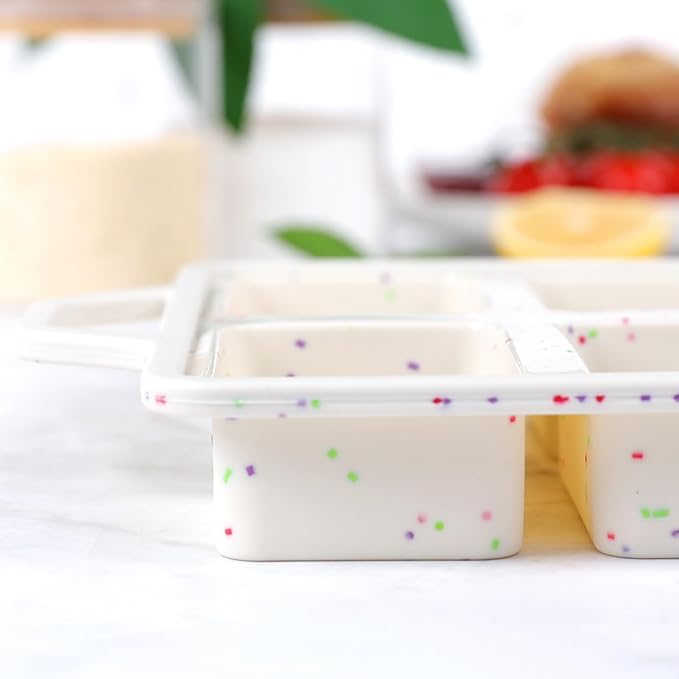 Vinino 2 Pack Mini Silicone Loaf Pans with Metal Reinforced Frame, 8-Cavity