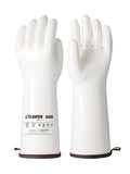 LANON 15" Liquid Silicone Oven Mitt,Heat Resistant,CoralAir Liner,White,XXL