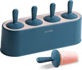 WYOK Popsicle Molds 4-Cavity Silicone Ice Pop Mold (Blue, IcyClassic Pops)